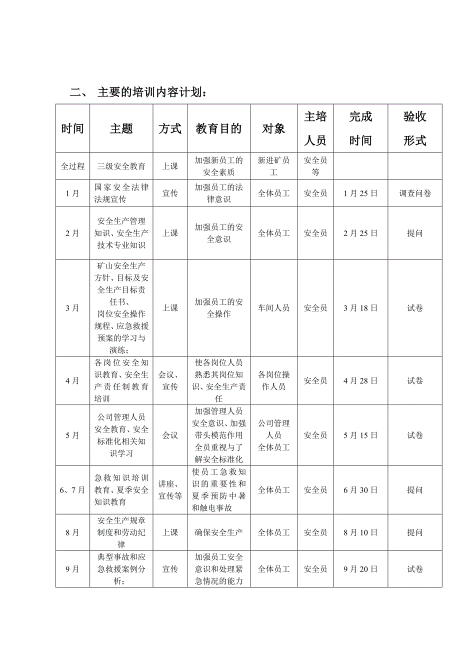 2017年度非煤矿山安全培训计划_第3页