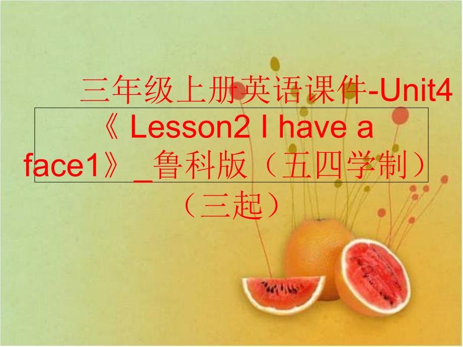 【精品】三年级上册英语课件-Unit4《 Lesson2 I have a face1》_鲁科版（五四学制）（三起）精品ppt课件_第1页