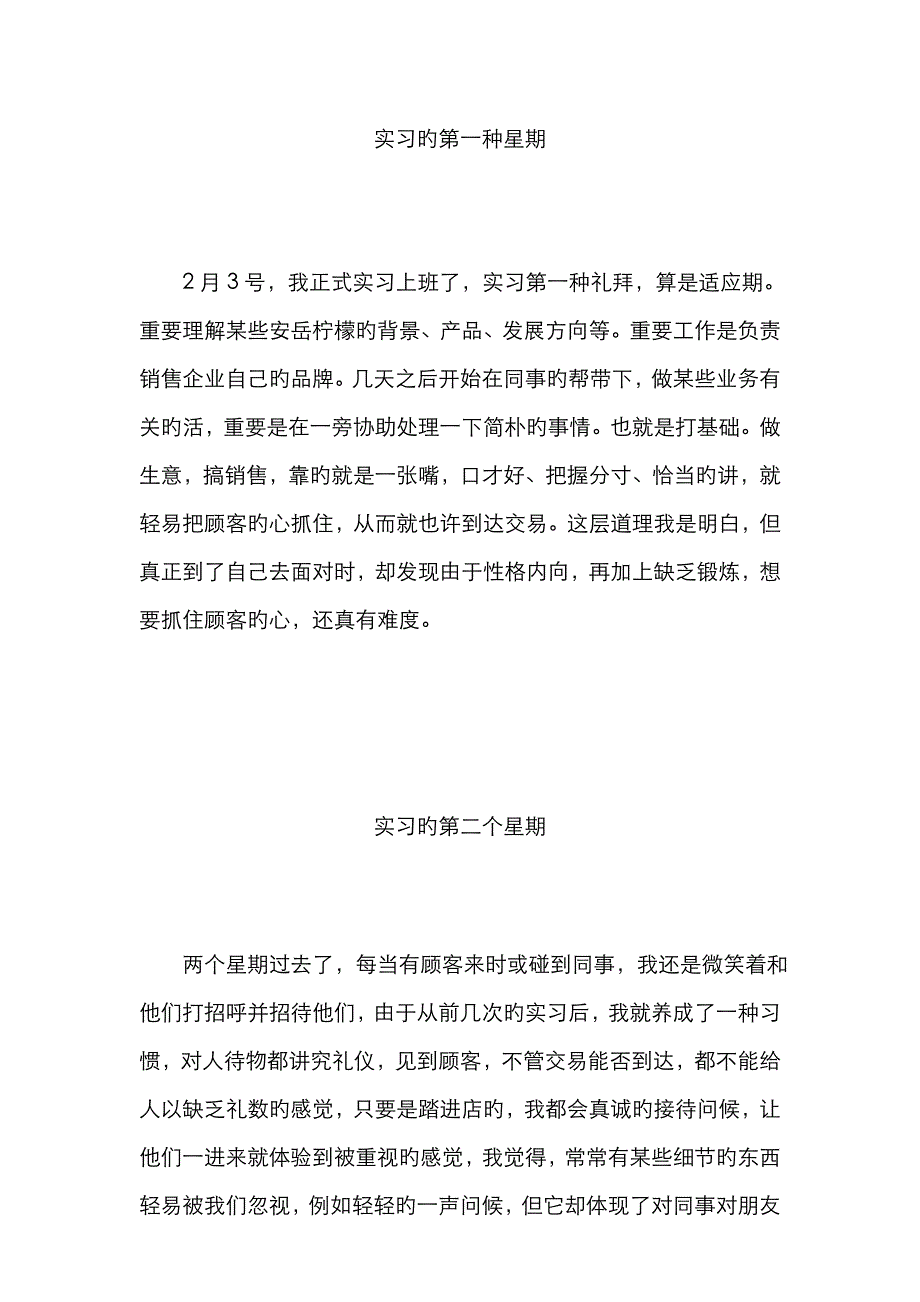 工商管理类大学生销售实习周记_第2页