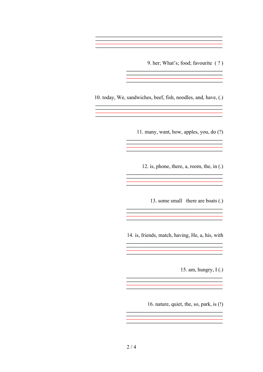 湘少版五年级春季学期英语连词成句专项辅导题_第2页