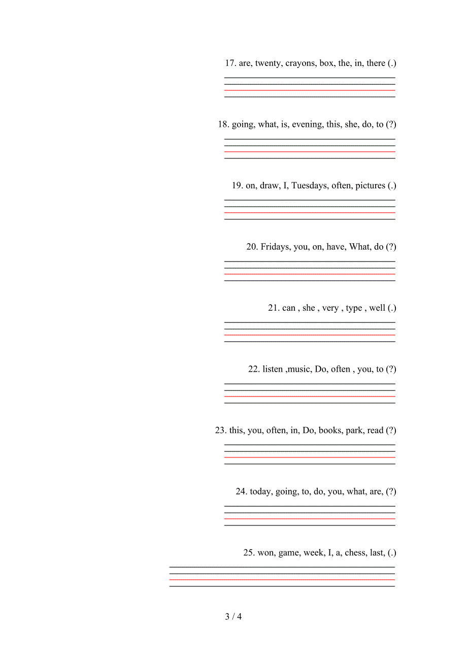 湘少版五年级春季学期英语连词成句专项辅导题_第3页