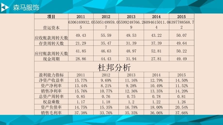 关于服装行业5家公司的营运资本分析及决策_第5页