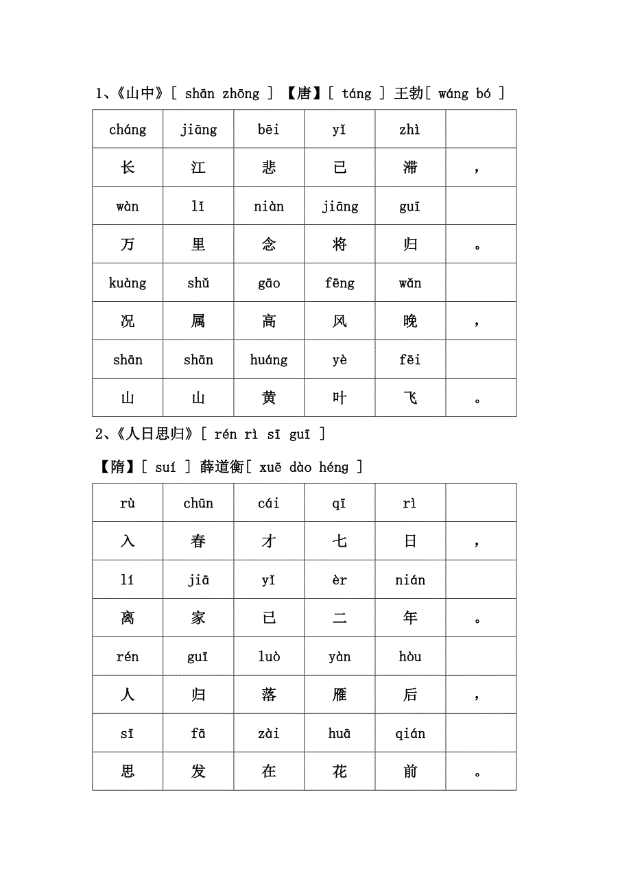 一年级第二学期古诗前10首拼音版_第1页