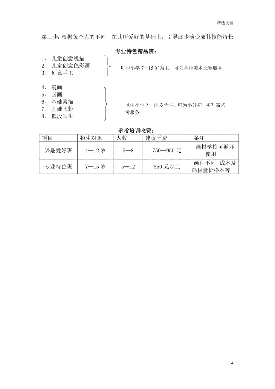 少儿美术培训班策划书_第4页