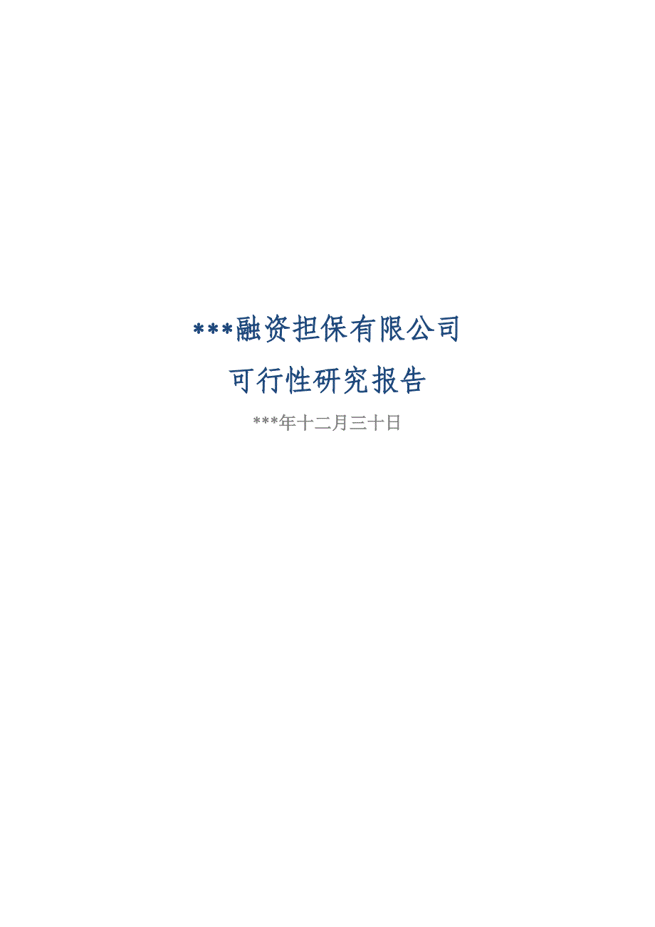 融资担保公司可行性研究报告1_第1页