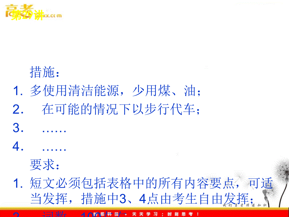 2012年高考英语复习课件：第29讲　Unit 4 Global warming（新课标人教版选修6）_第4页