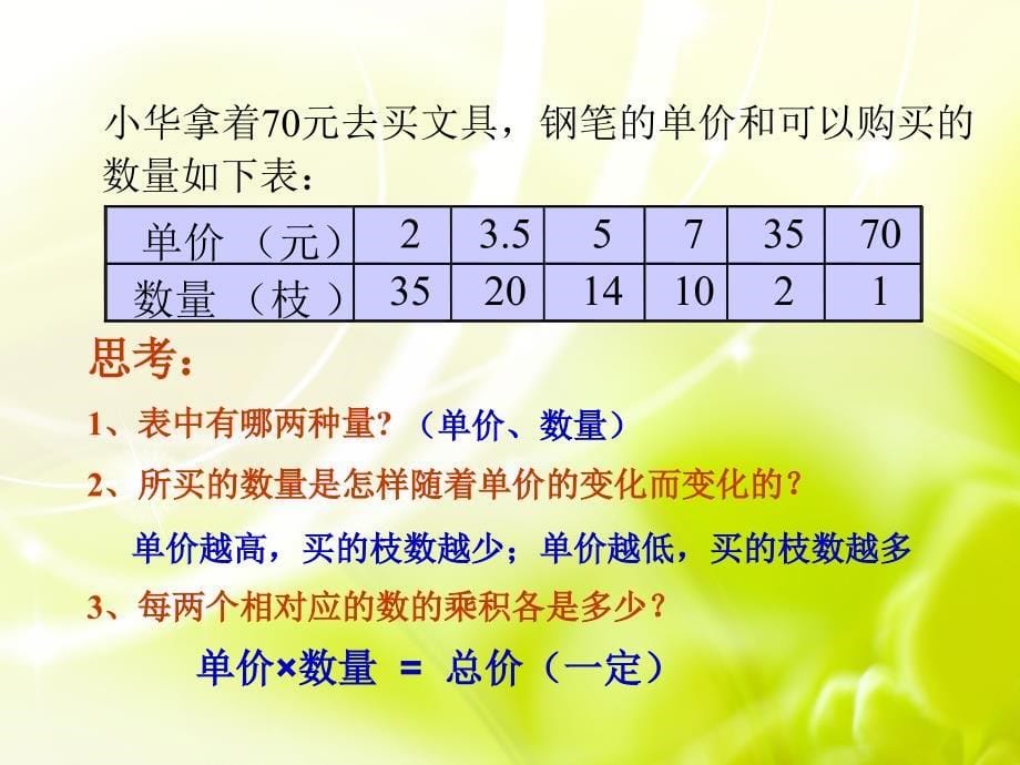 六年级数学下册 成反比例的量课件 苏教版_第5页