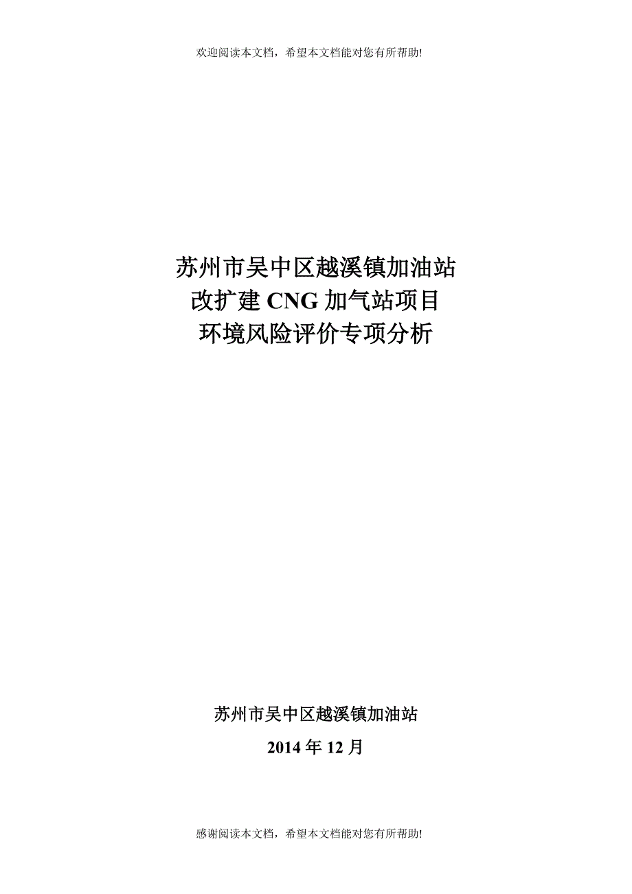 越溪镇加油站环评环境风险评价专项分析_第1页