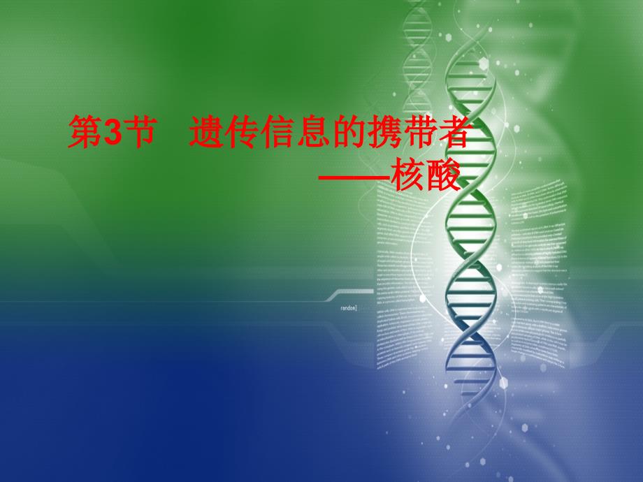 遗传信息的携带者-核酸_第1页