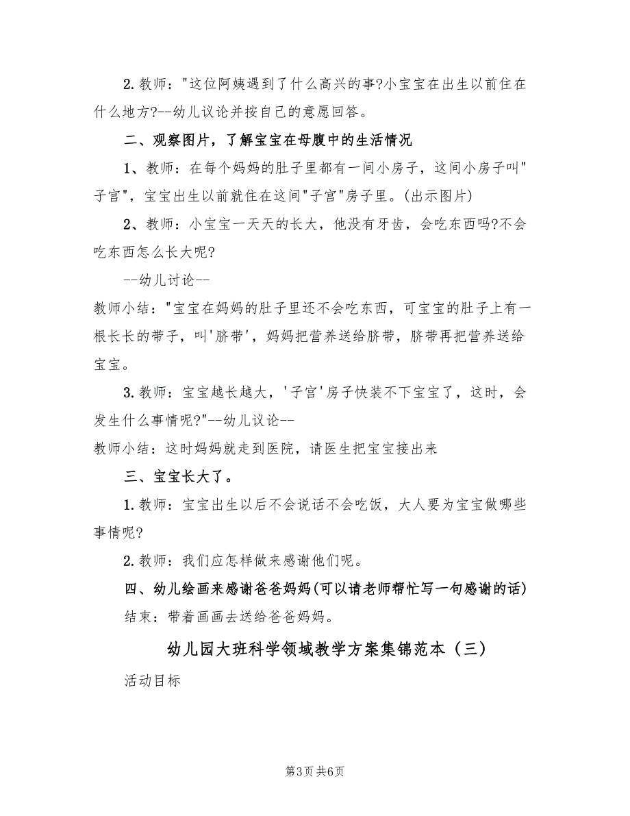 幼儿园大班科学领域教学方案集锦范本（3篇）_第3页