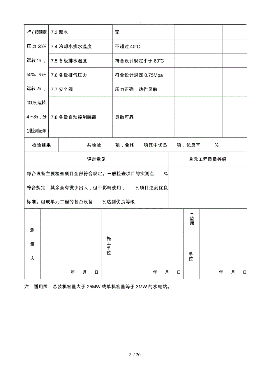 水利水电工程质量评定表格模板_第2页