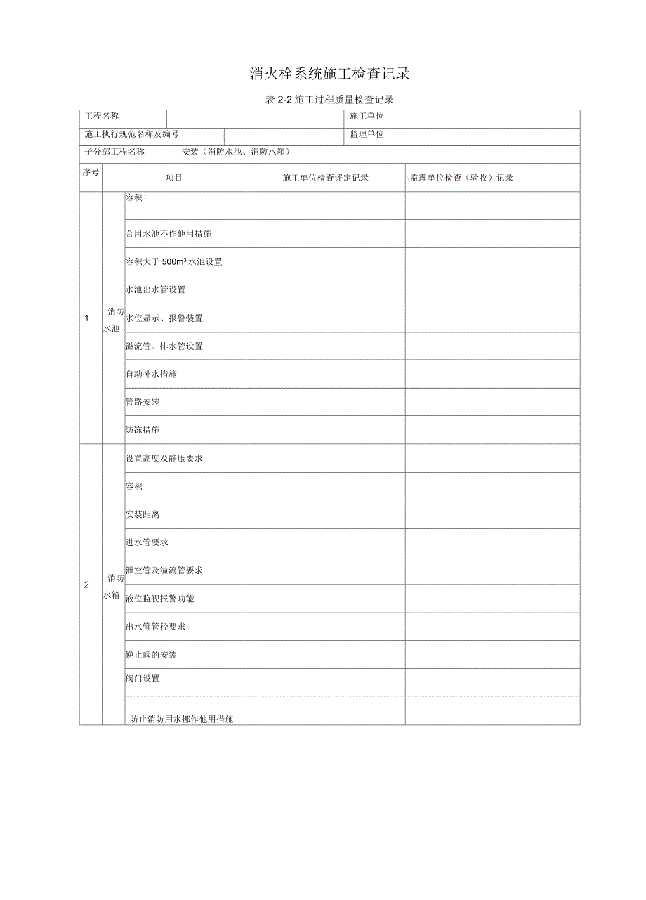 消火栓系统施工检查记录_第3页