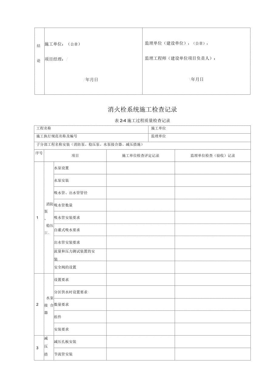 消火栓系统施工检查记录_第5页