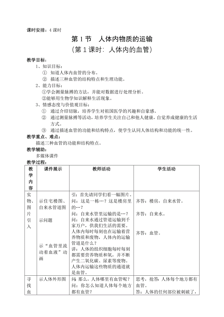 第1节人体内物质的运输(5课时)_第1页