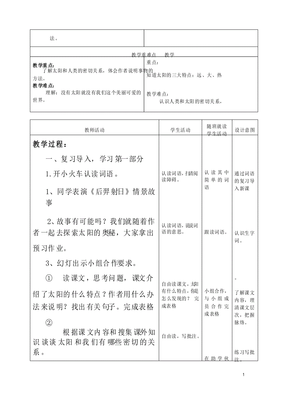 特殊教育语文教案(太阳)_第2页