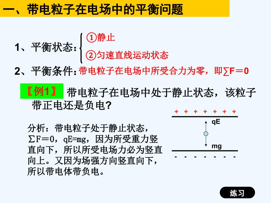 带电粒子在电场中的运动复习课课件_第3页