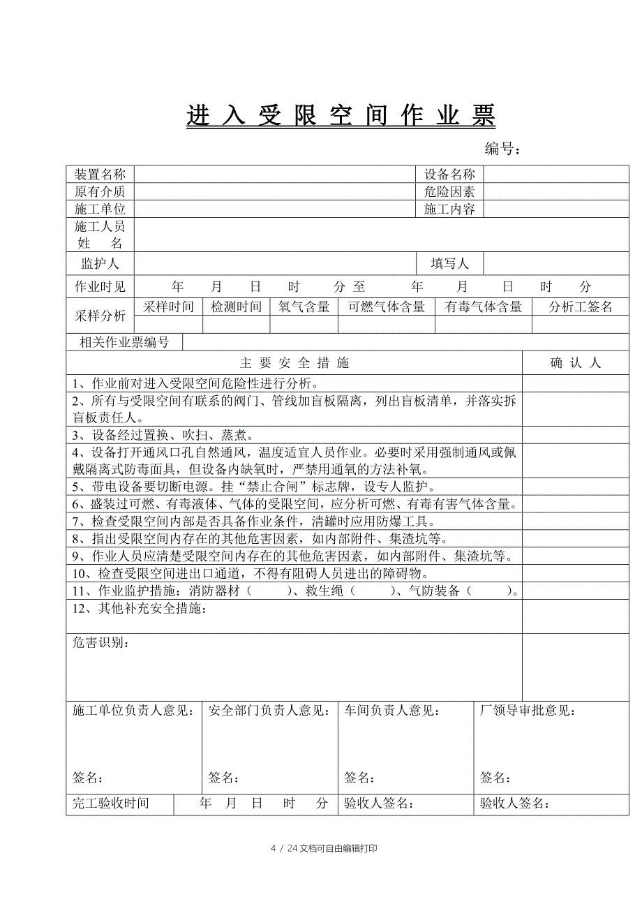 有限空间作业安全制度方案应急预案警示标志汇编_第4页