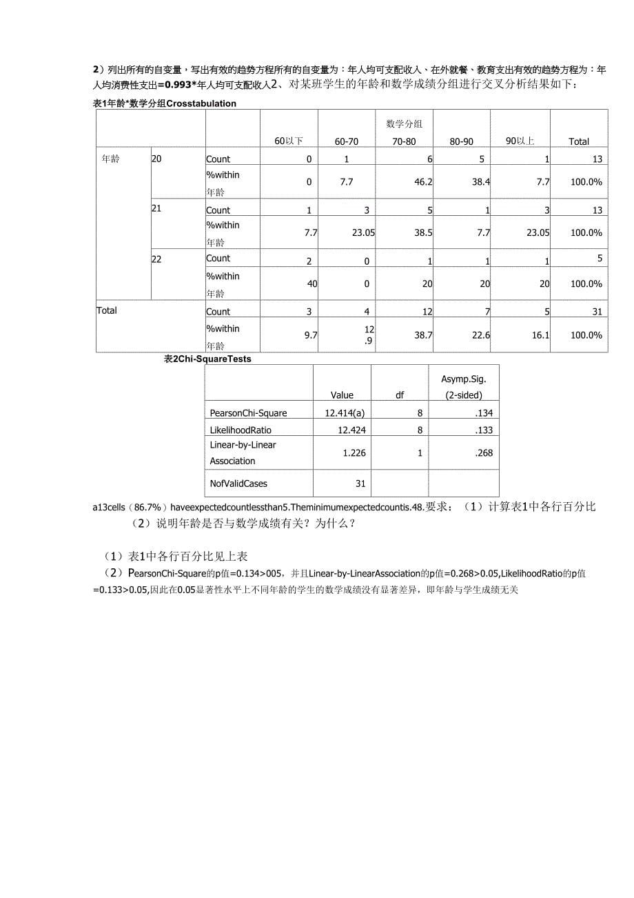 商务统计方法模拟试题三答案_第5页