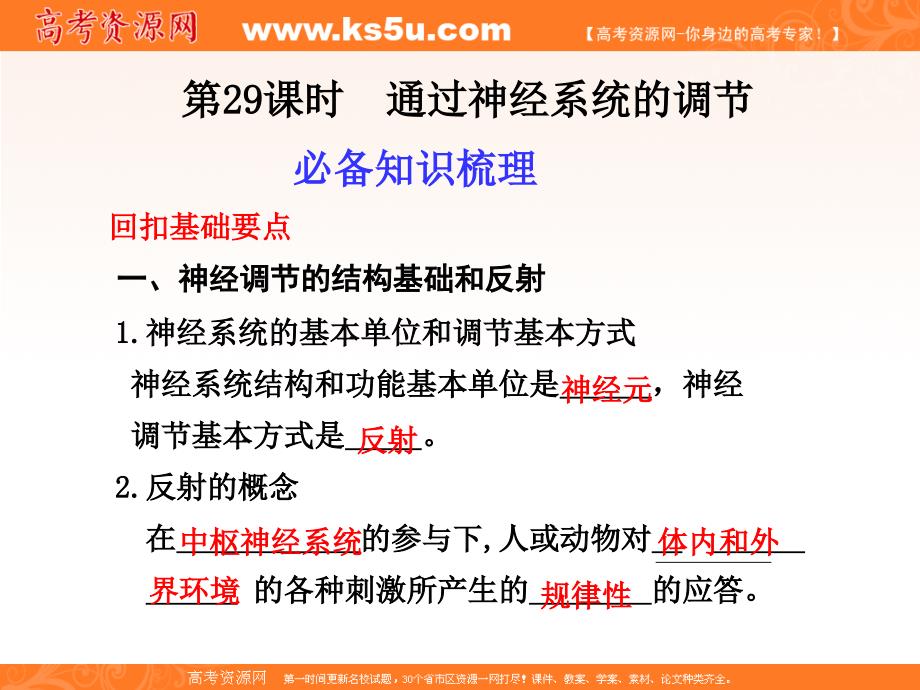 生物步步高课件精选通过神经系统的调节_第1页