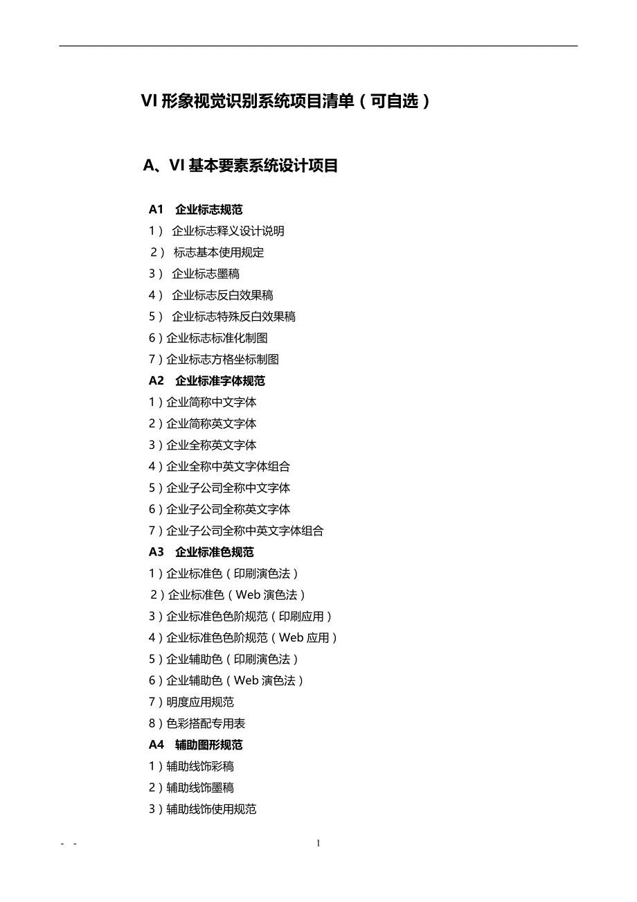 精品资料2022年收藏品牌设计VI清单模板_第1页