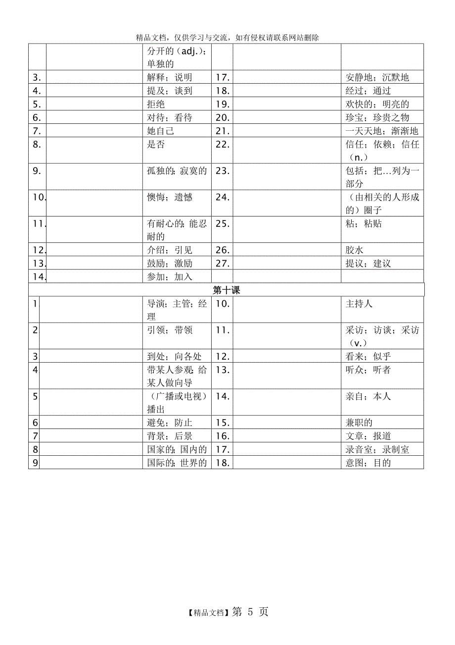 外研社天津版八年级下单词表(中文)_第5页