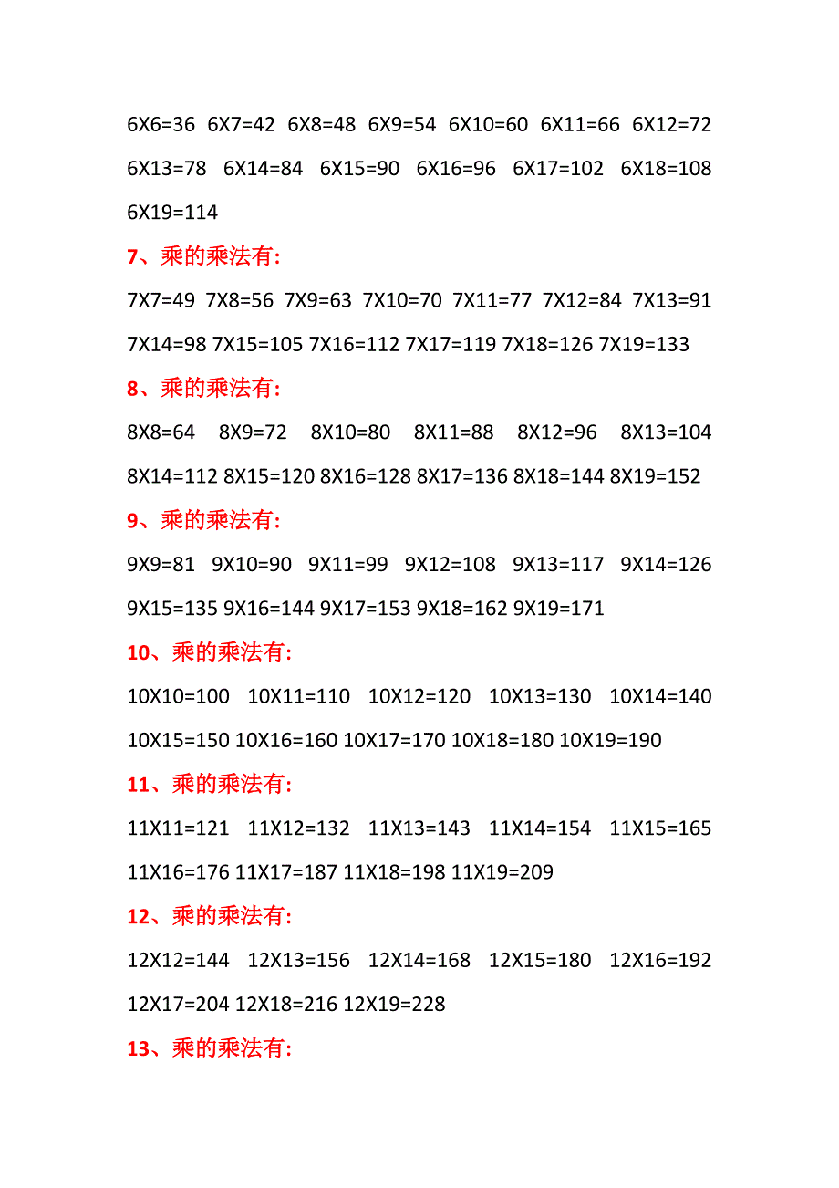 大九九乘法口诀表及背诵技巧_第2页