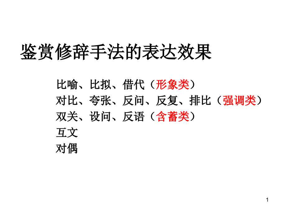 诗歌鉴赏之鉴赏诗歌中修辞手法的表达效果PPT优秀课件_第1页