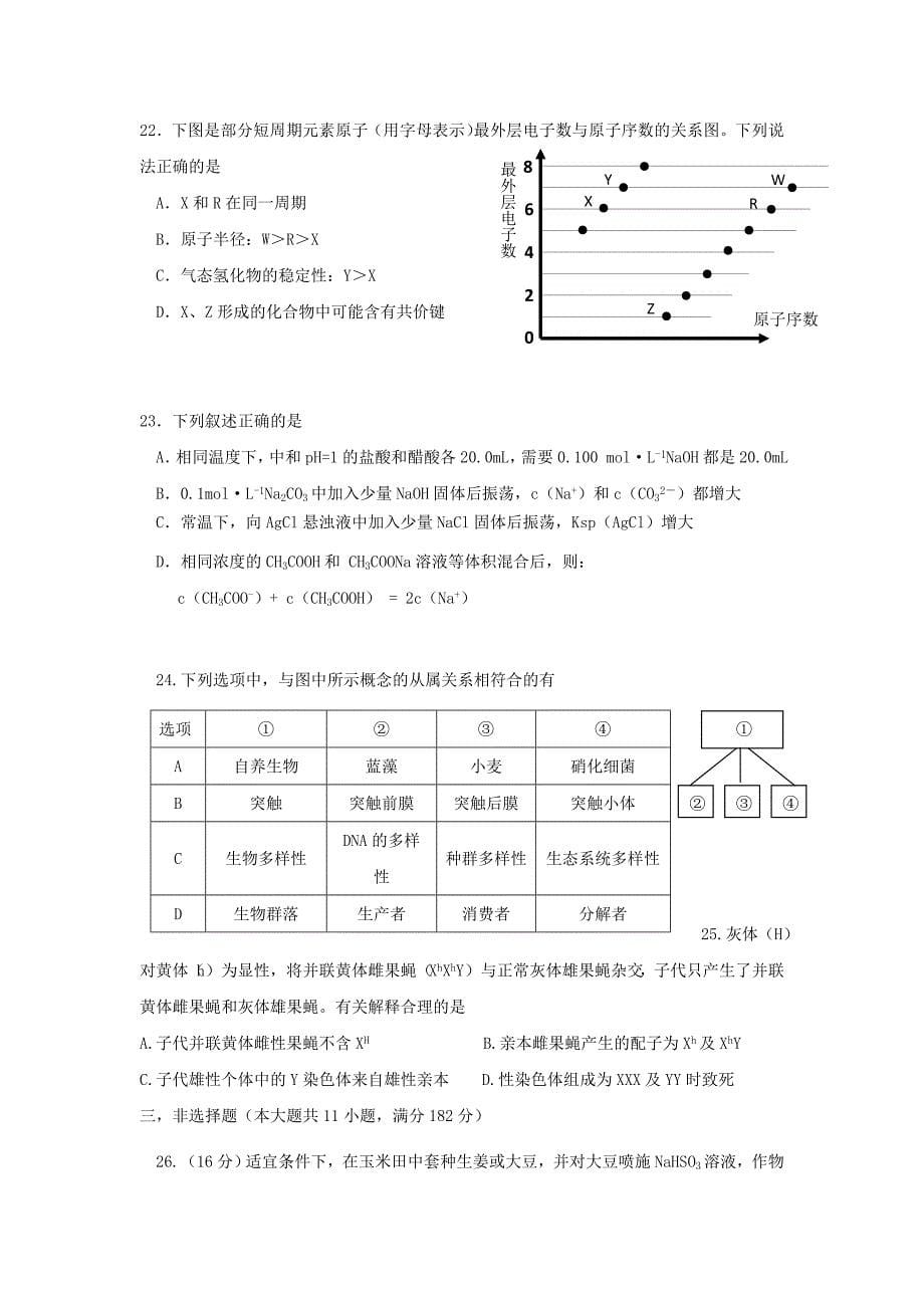 深圳二模考试理综试题版含解析_第5页