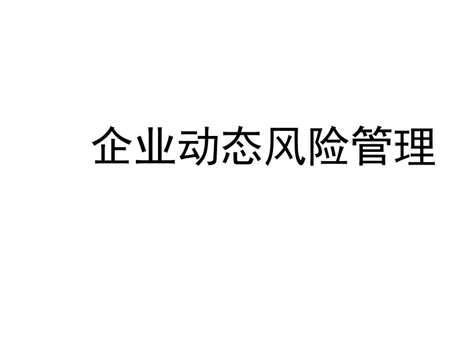 论企业动态风险管理_第1页