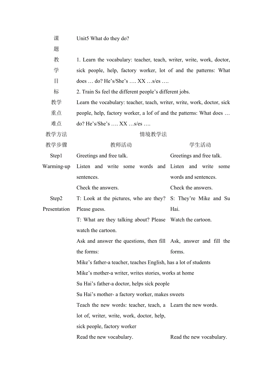 译林英语五年级表格式备课（U5-U8）（教育精品）_第1页