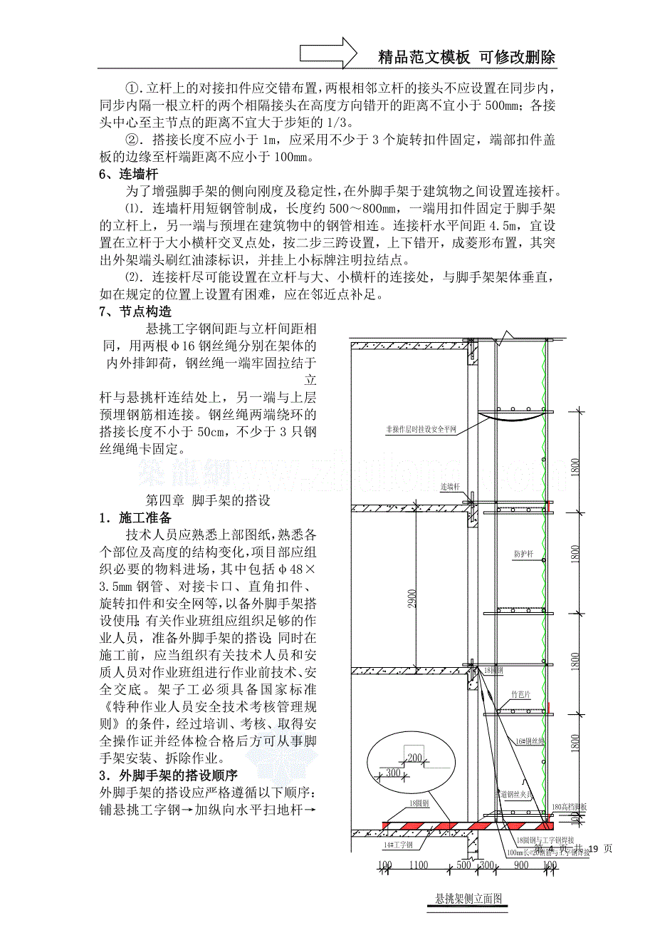 工字钢悬挑外脚手架施工方案(有计算书)-secret_第4页