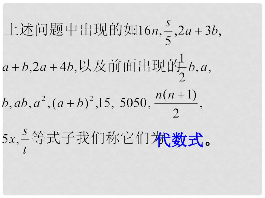 七年级数学上册 3.1 列代数式 3.1.2 代数式教学课件1 （新版）华东师大版_第4页