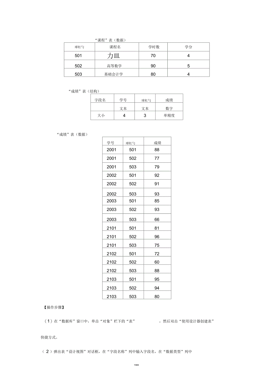 access上机练习题_第2页