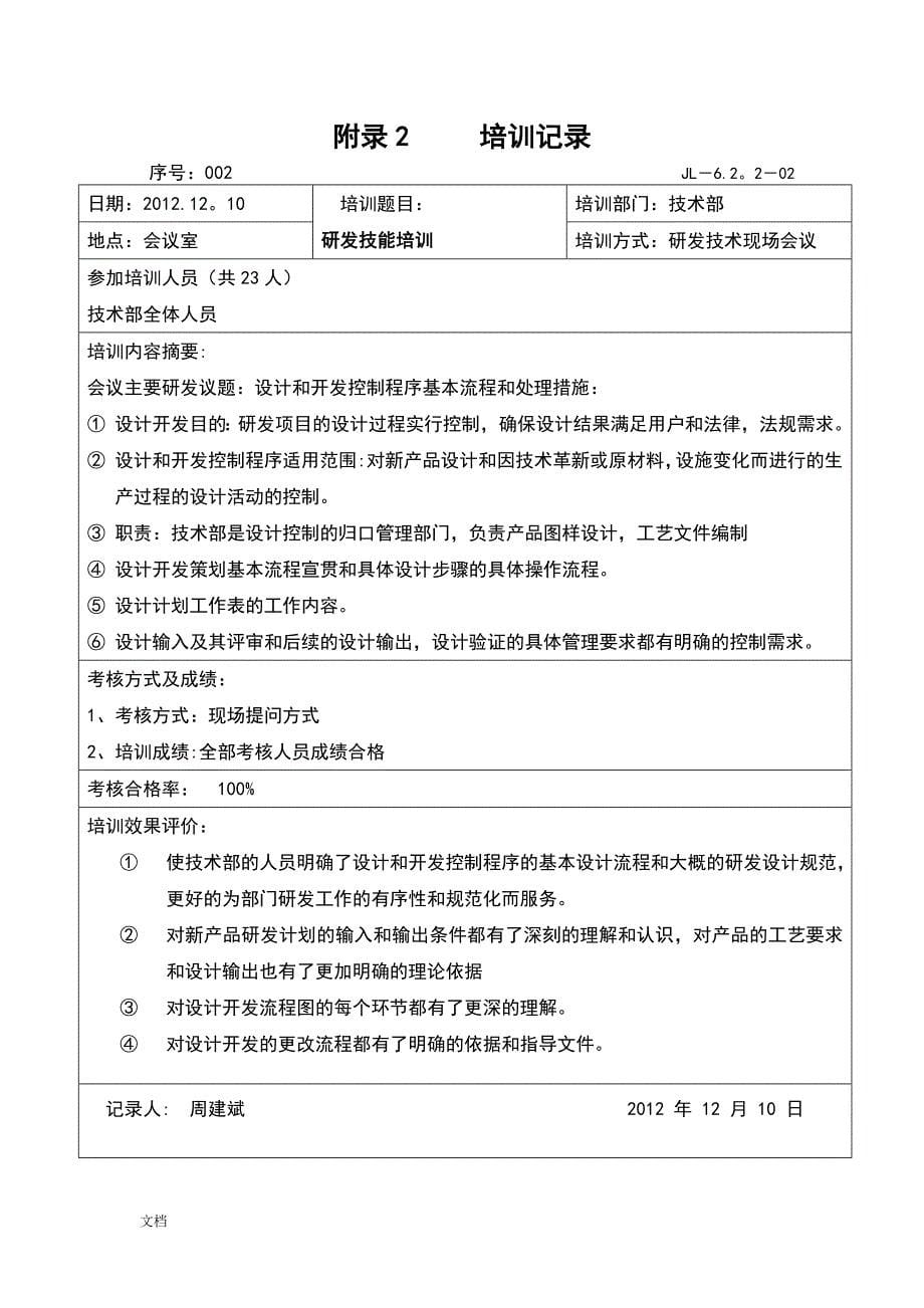 技术部专业技术人员培训计划清单及目标_第5页