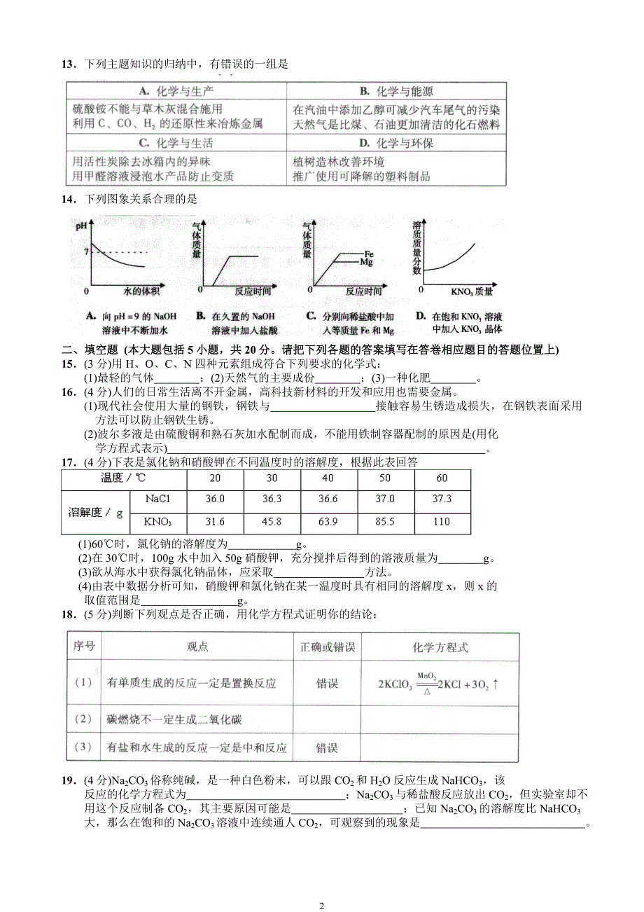 2009年广东省中考化学试题及答案_第2页