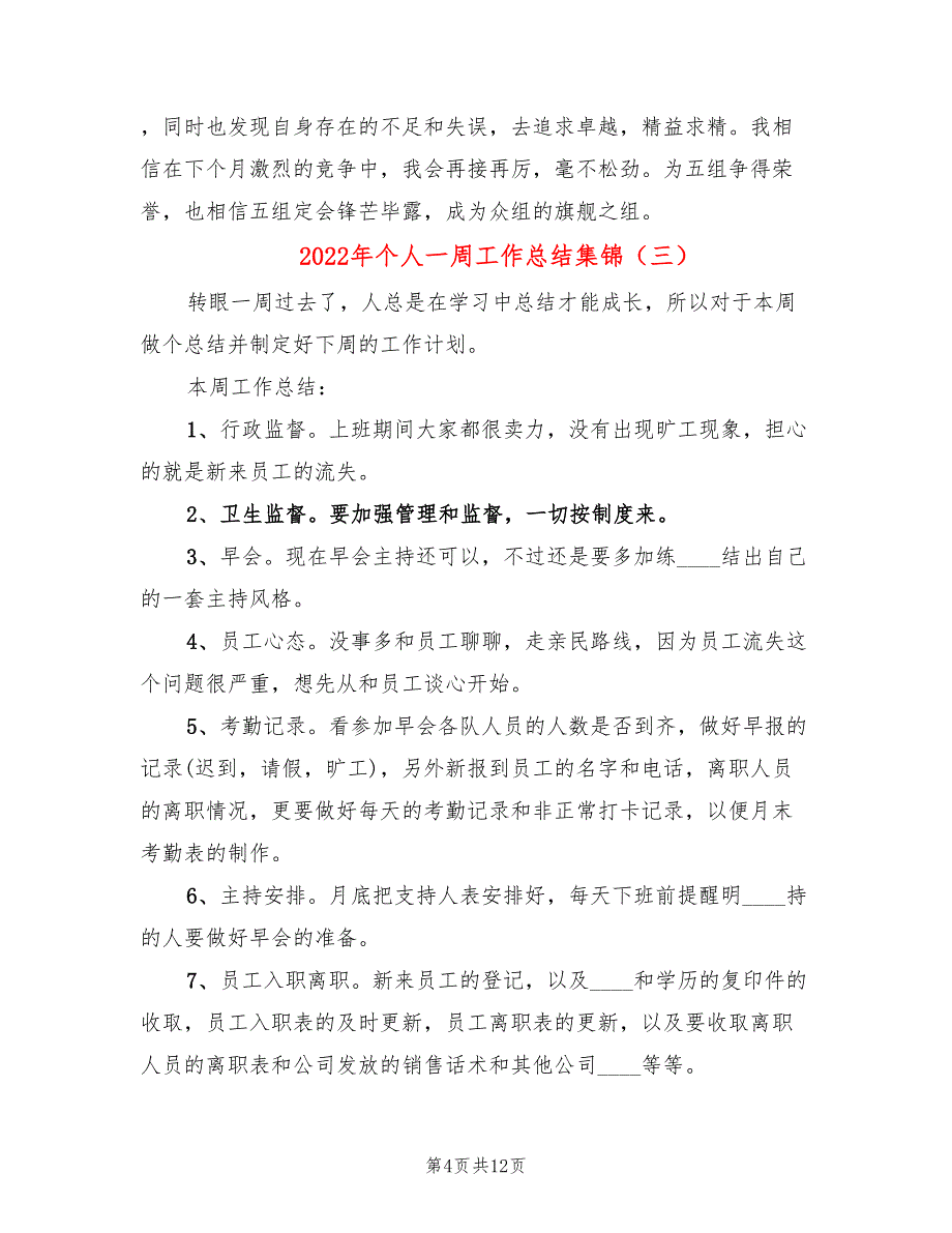 2022年个人一周工作总结集锦_第4页