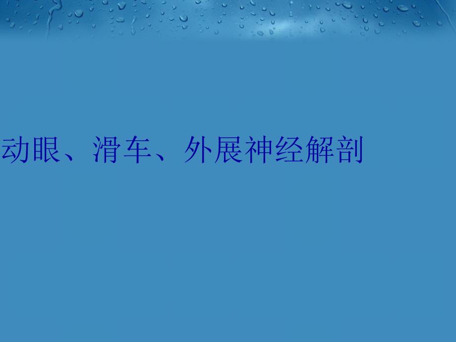 动眼滑车外展神经解剖电子教案_第1页