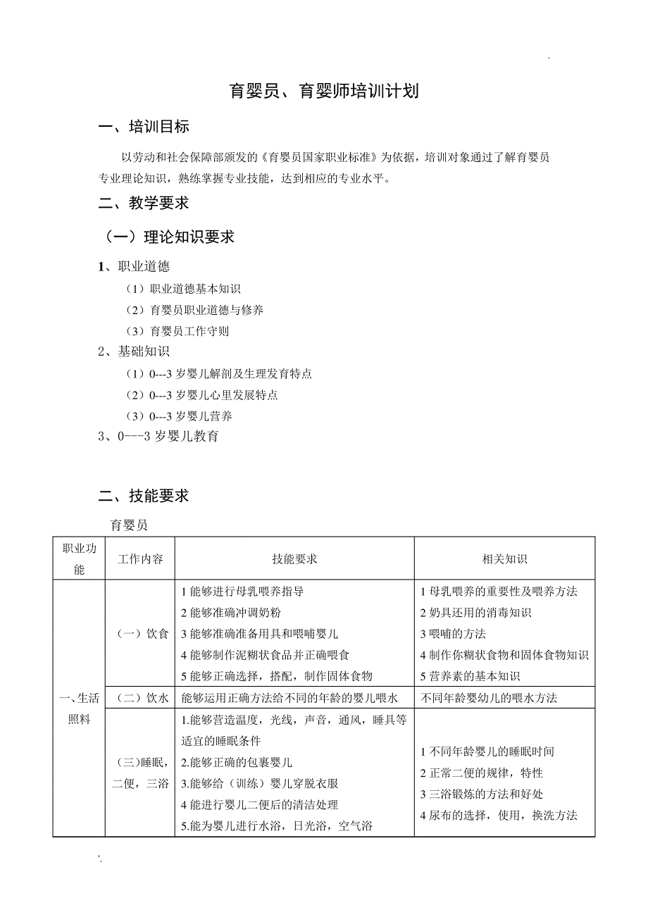 育婴师教学计划与大纲_第2页