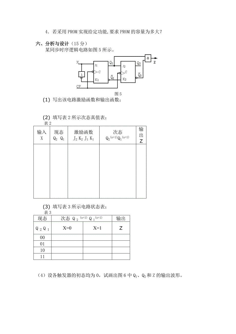 数字电路与逻辑设计试题与答案_第4页