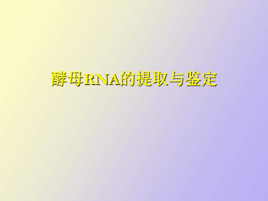 酵母RNA的提取与鉴定_第1页