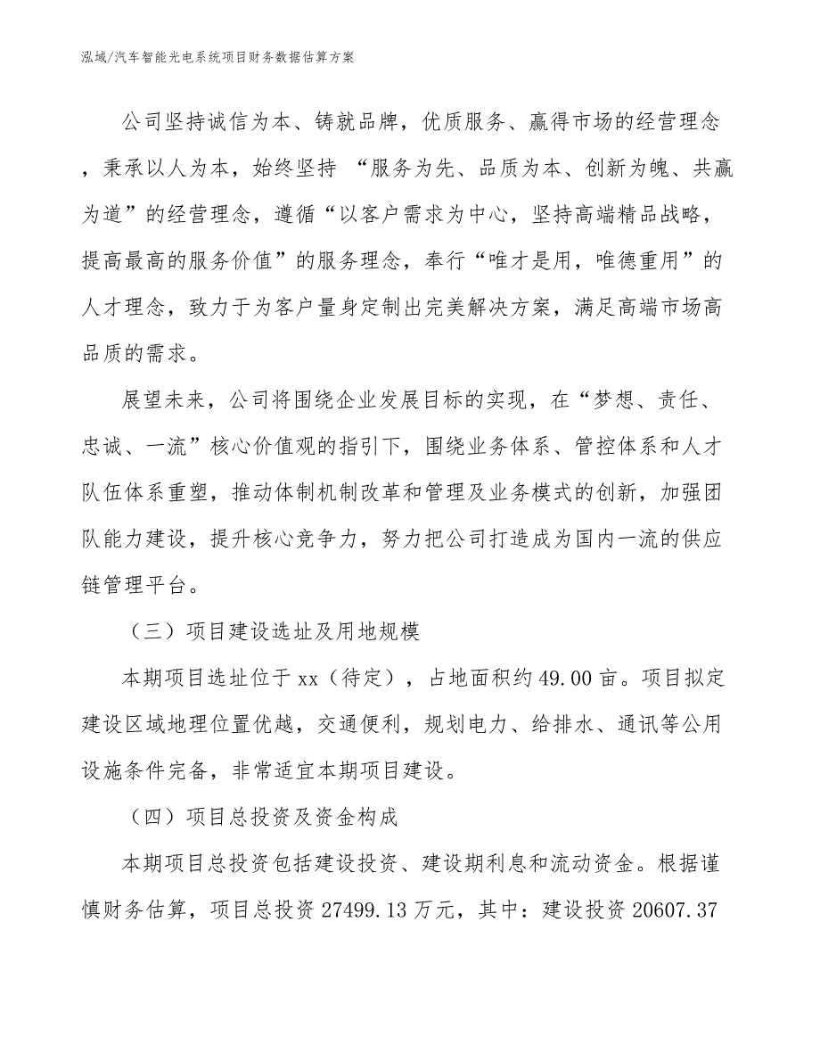 汽车智能光电系统项目财务数据估算方案_第4页