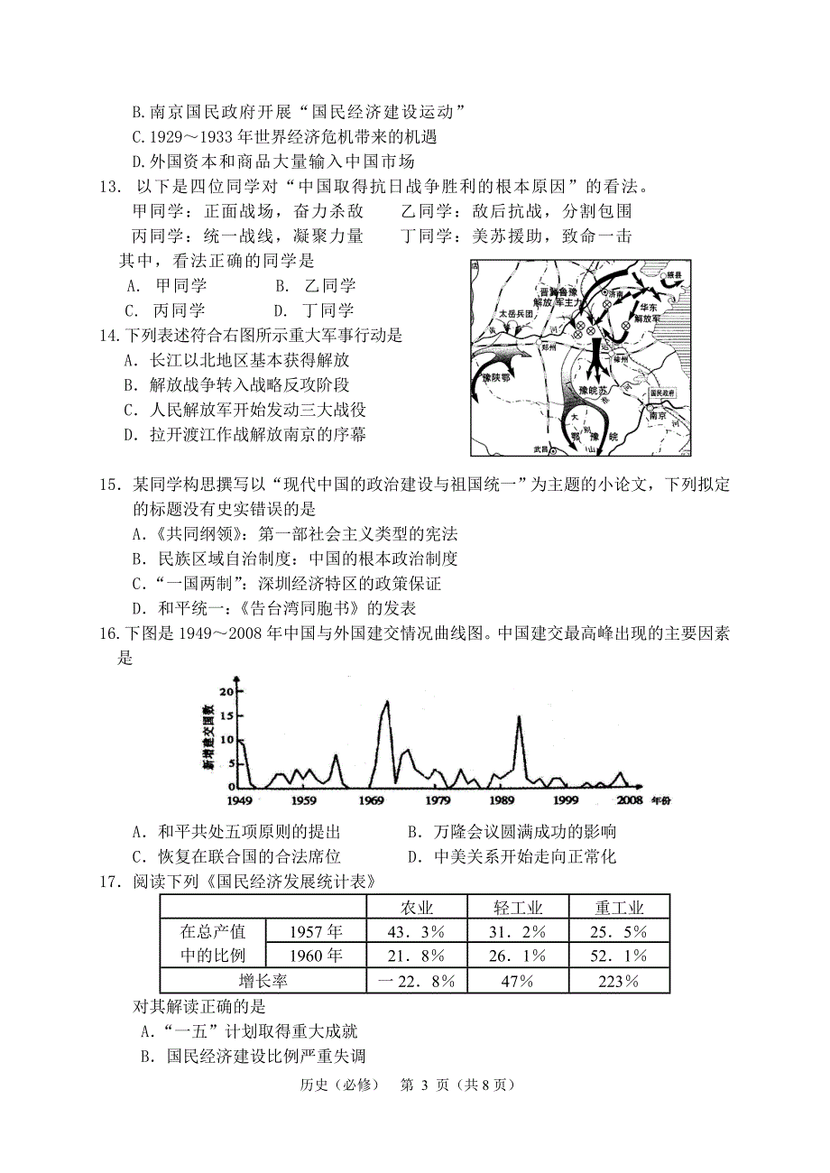 2011南通市高中学业水平测试(必修).doc_第3页