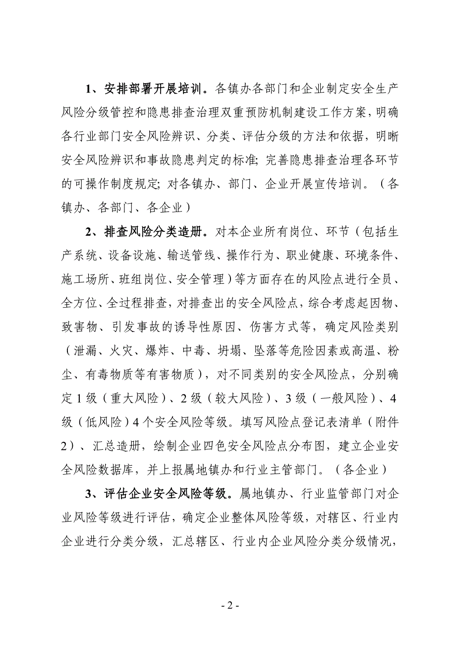 安全生产风险分级管控和隐患排查治理双重预防机制试点工作方案.doc_第2页