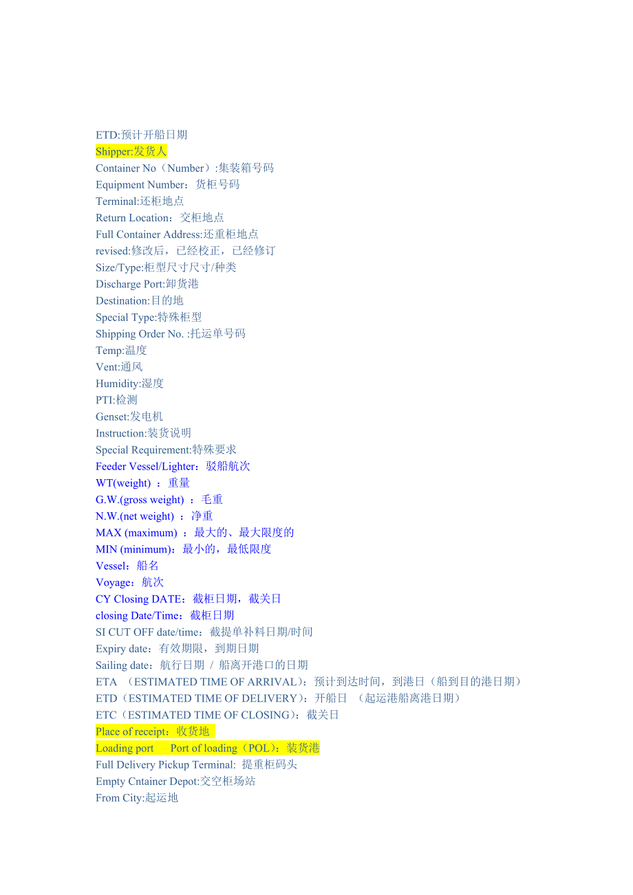 货代物流常用英语总结_第2页