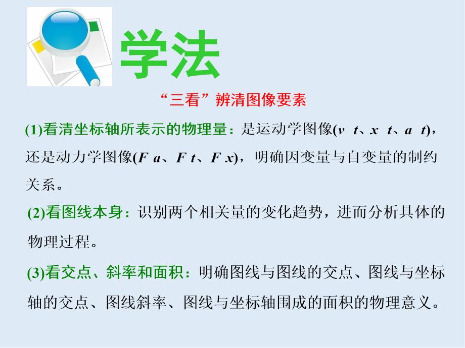 高考物理通用版二轮复习课件：第一部分 第一板块 第5讲 谙熟“三看、两转化”破解力学图像三类问题_第3页