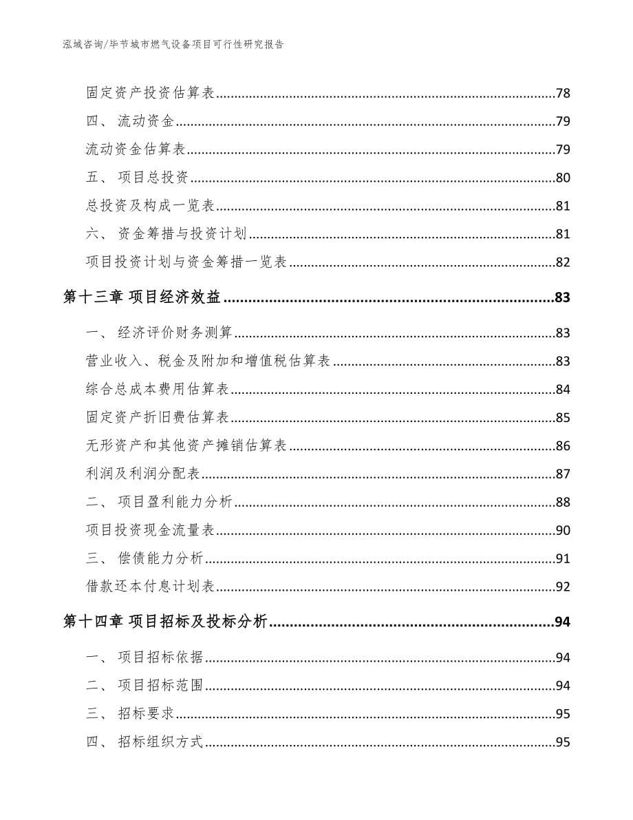 毕节城市燃气设备项目可行性研究报告_第5页