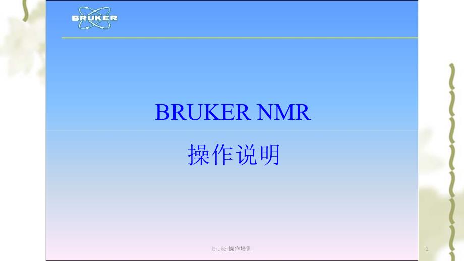 bruker操作培训ppt课件_第1页