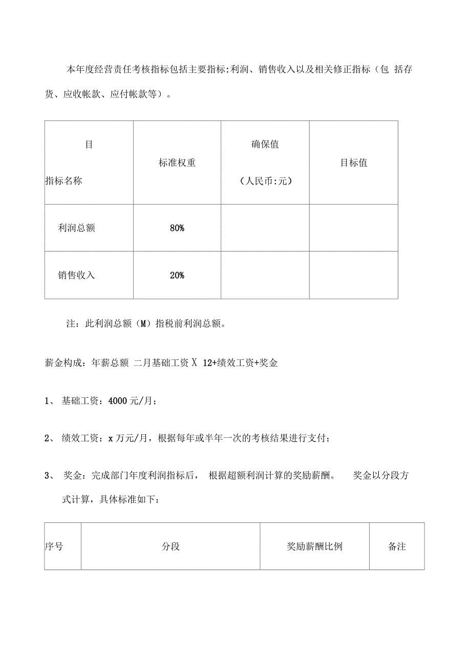 公司经营目标责任书_第3页