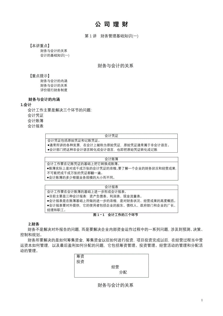 公司理财（基础知识）_第1页