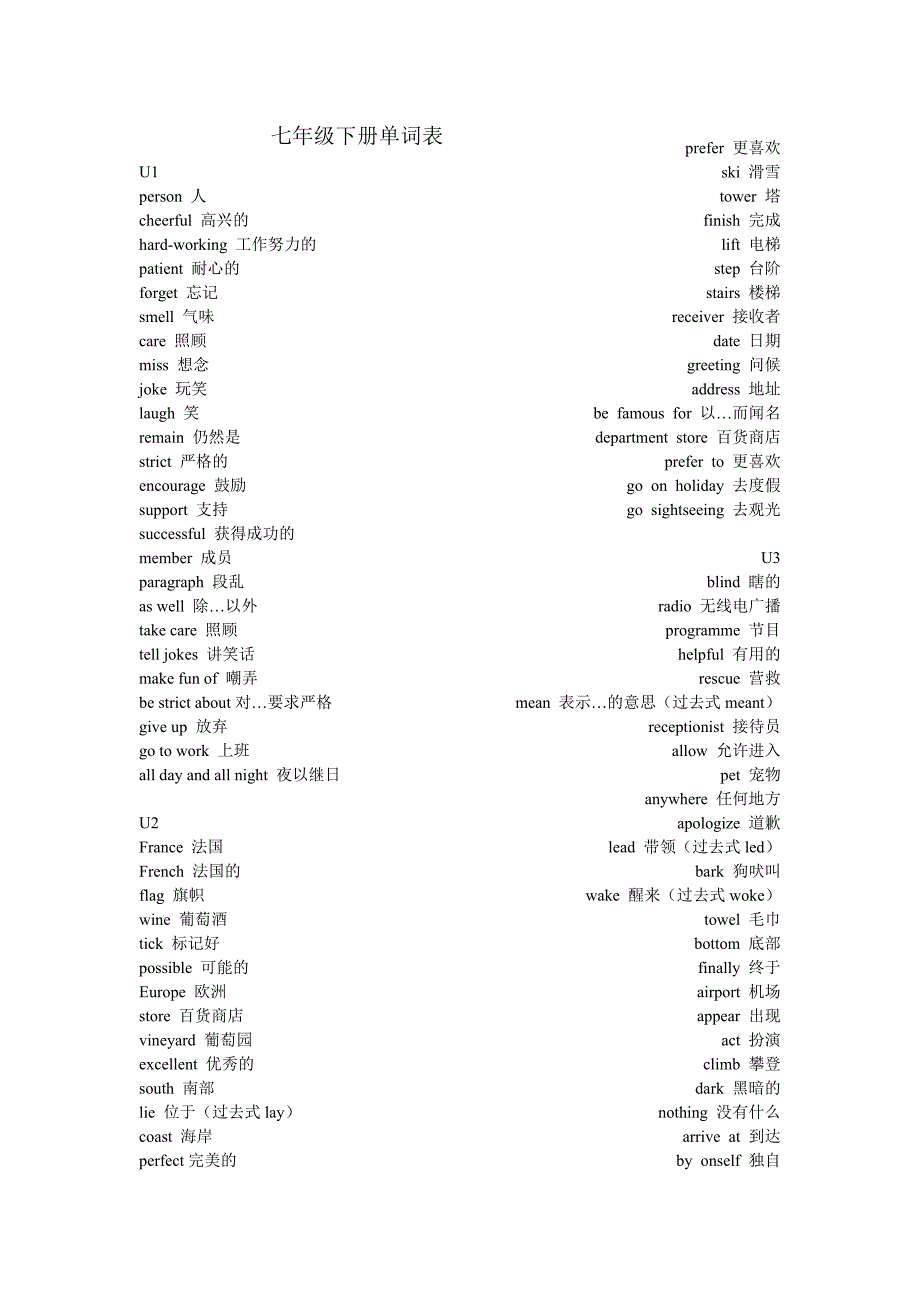 七年级下册单词表.doc_第1页